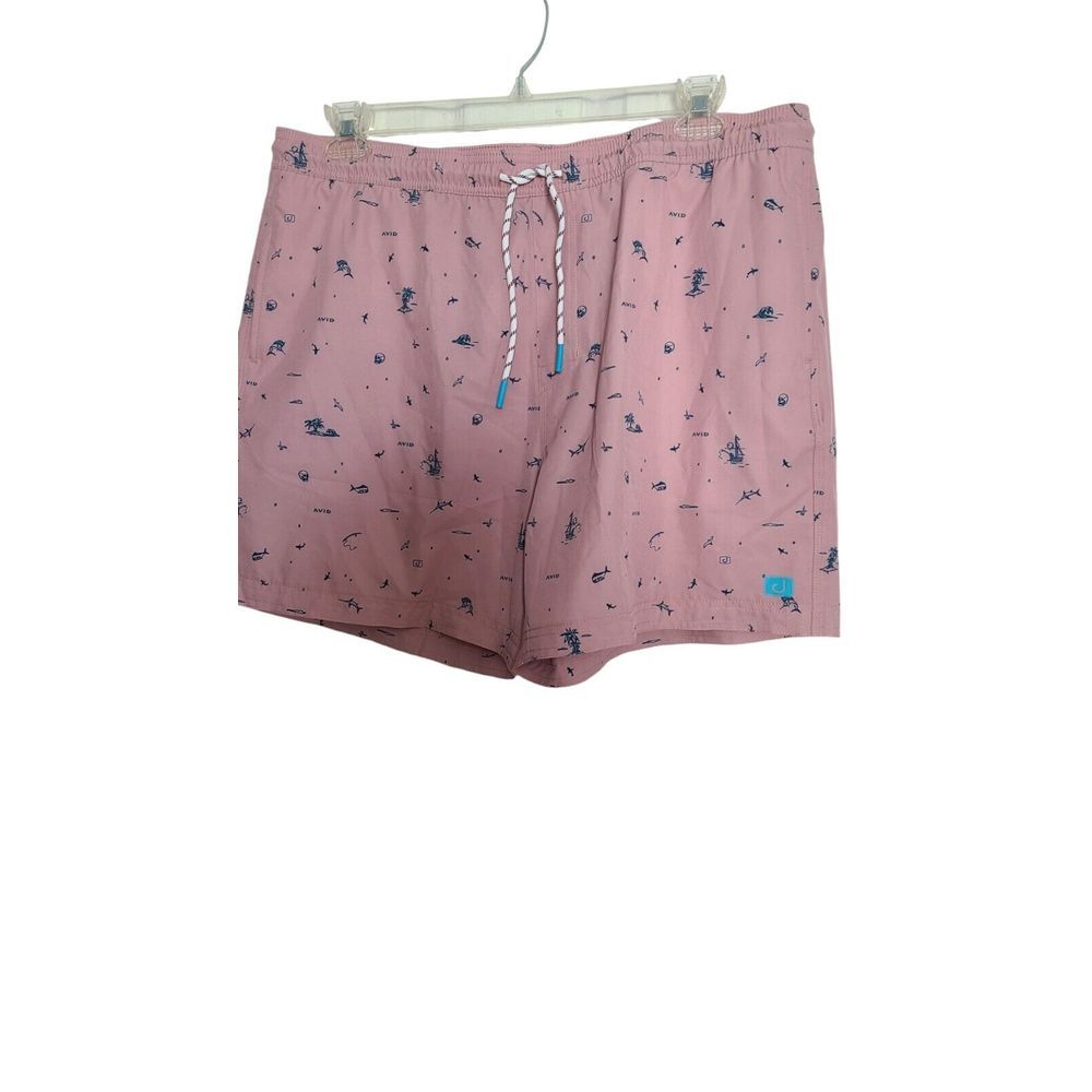 Avid Fishing Shorts Men's XXL Pink/Blue Great For Cruise, Beach‎ Swim
